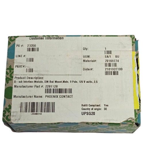 NIB PHOENIX CONTACT FLKM-D 9 SUB/S VARIOFACE MODULE 2281128