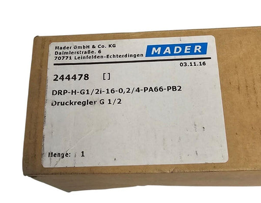 NIB MADER 244478 REGULATOR DRP-H-G1/2I-16-0,2/4-PA66-PB2