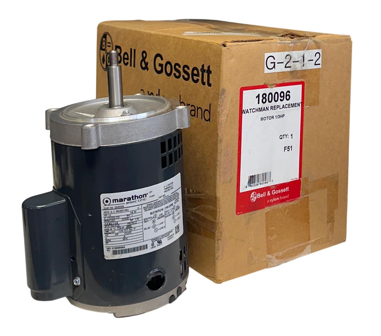 BELL & GOSSETT MARATHON DM0005 / 180096 MATCHMAN REPLACEMENT MOTOR 1/3HP NSMP