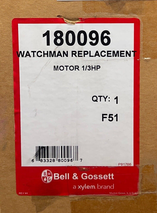BELL & GOSSETT MARATHON DM0005 / 180096 MATCHMAN REPLACEMENT MOTOR 1/3HP NSMP
