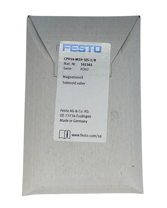 FESTO CPV14-M1H-5JS-1/8 / 161361 PNEUMATIC SOLENOID VALVE 24VDC 5/2 NSFS