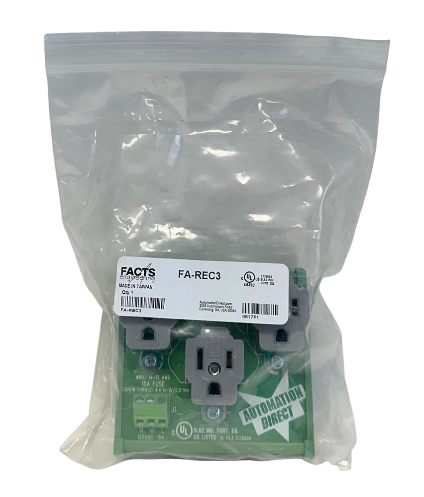FACTS ENGINEERING FA-REC3 / FAREC3 3-PLUG OUTLET RECEPTACLE 125VAC P9210-F NSMP
