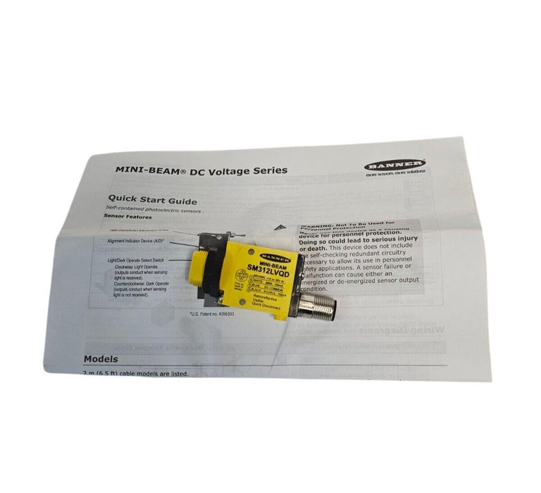 NIB BANNER SM312LVQD SENSOR MINI-BEAM 26838