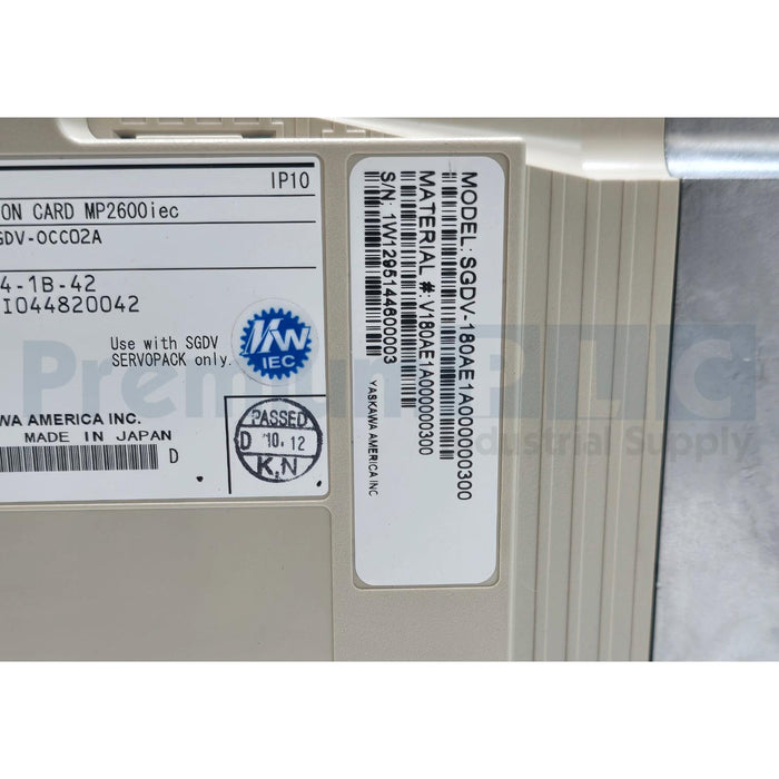 YASKAWA SGDV-180AE1A000000300 SigmaLogic SERVO AMPLIFIER 2KW 200V w/MP2600 NSMP