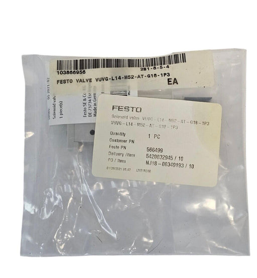 NEW FESTO VUVG-L14-M52-AT-G18-1P3 AIR SOLENOID VALVE 566499