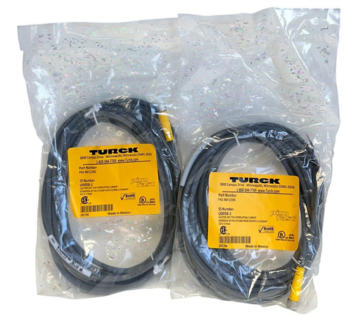 2 TURCK PKG 4M-5/S90 / U0058-1 PICOFAST SINGLE-ENDED CORDSETS 5M PKG4M5S90 NSFS