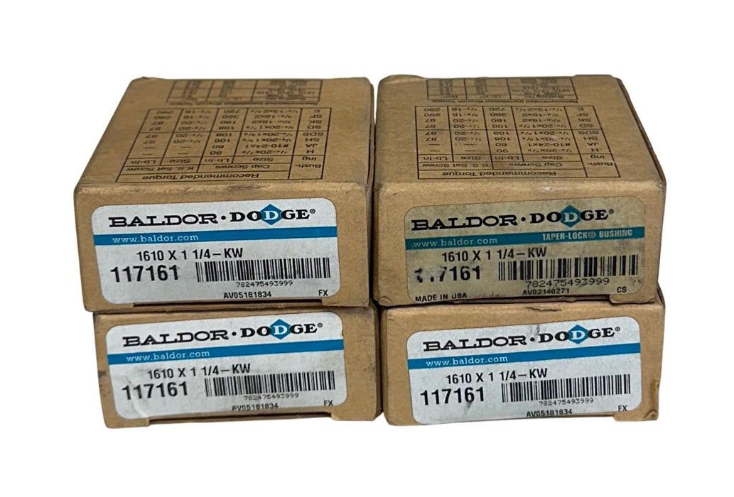 4 BALDOR DODGE 1610 X 1 1/4-KW / 117161 TAPER-LOCK BUSHINGS 1-1/4'' BORE NSMP