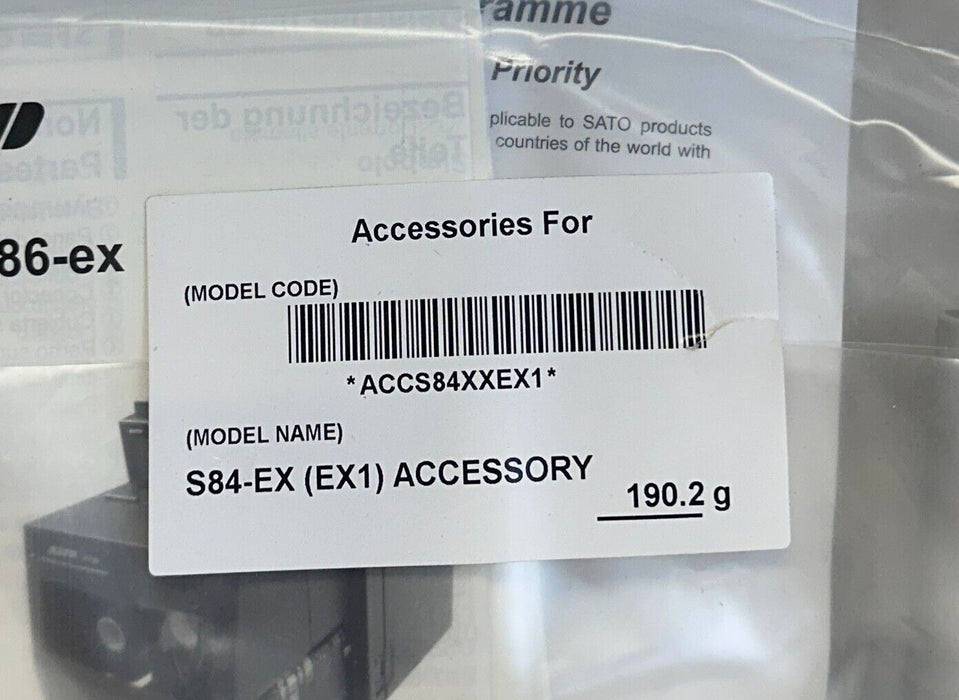 SATO ACCS84XXEX1 OEM S84-EX (EX1) ACCESSORIES FOR BARCODE PRINTER NSFS