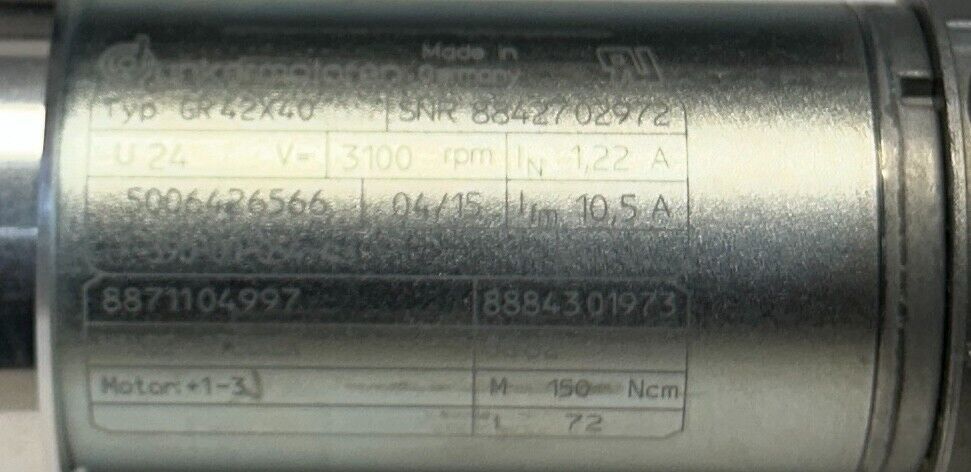 DUNKERMOTOREN GR42X40 / 8871104997 / 8884301973 SERVO GEAR MOTOR 24VDC SG62 NSNP