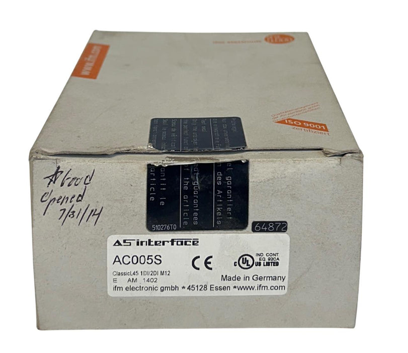 IFM ClassicL45 1DI/2DI M12 / AC005S ClassicLine AS INTERFACE BUS MODULE NSMP