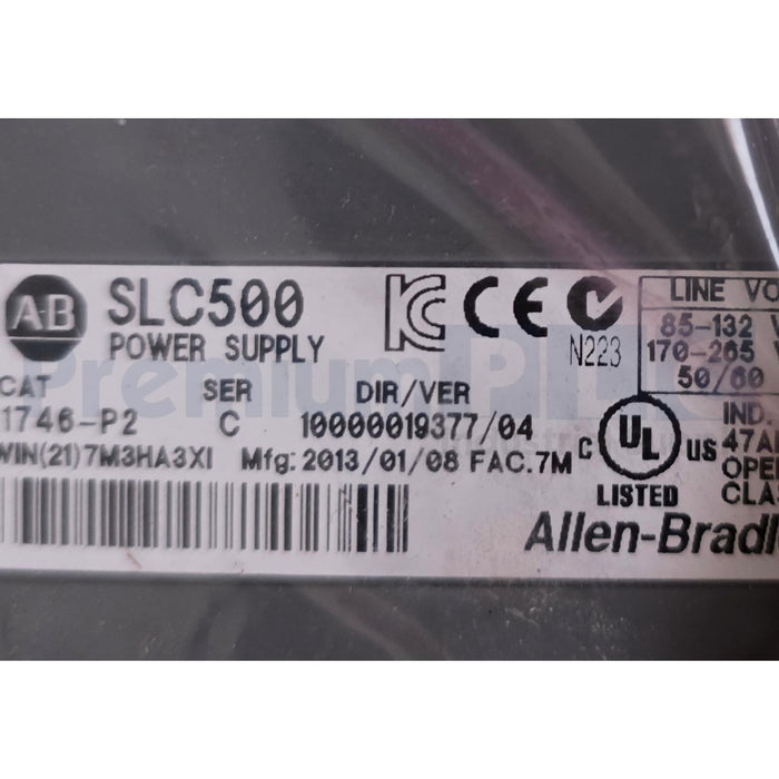 ALLEN BRADLEY 1746-P2 /C SLC 500 POWER SUPPLY RACK MOUNT 120/240V 5A 1746P2 NSMP