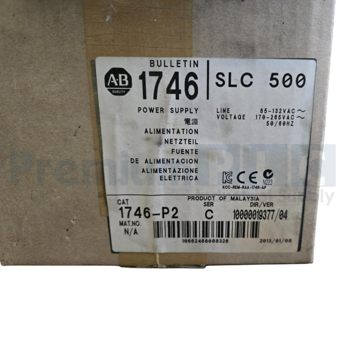 ALLEN BRADLEY 1746-P2 /C SLC 500 POWER SUPPLY RACK MOUNT 120/240V 5A 1746P2 NSMP