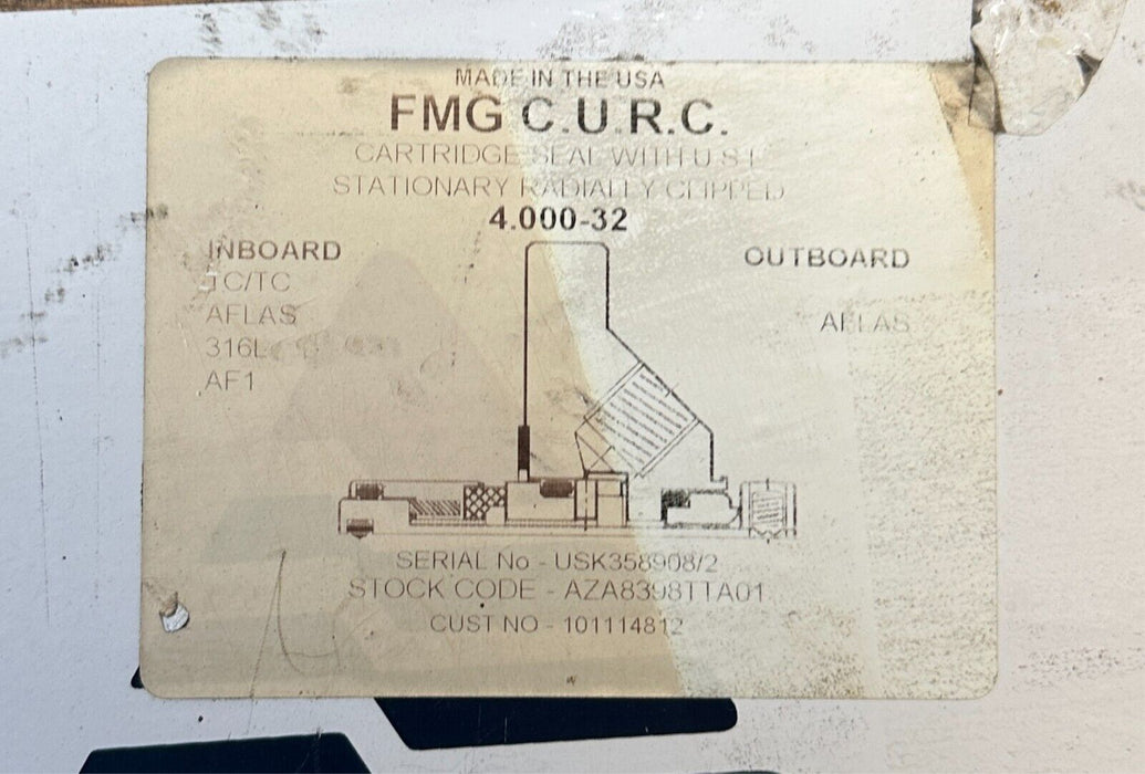 AES SEAL FMG C.U.R.C. 4.000-32 / AZA8398TTA01 CARTRIDGE SEAL 4'' 101114812 NSMP