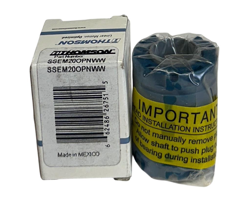 THOMSON SSEM20OPNWW LINEAR BALL BUSHING BEARING 20mm BORE SELF-ALIGNING NSMP