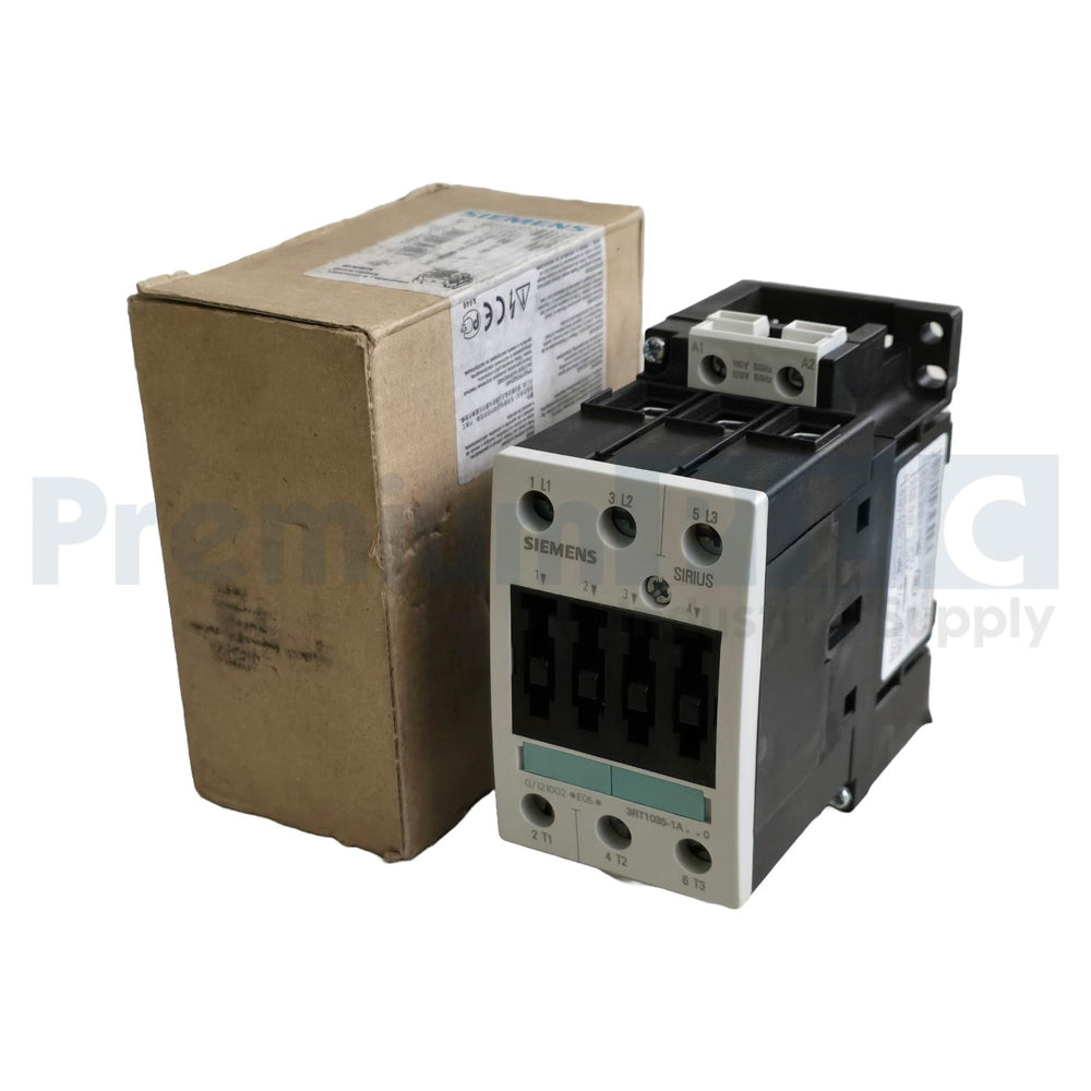 SIEMENS 3RT10351AK60 / 3RT1035-1AK60 CONTACTOR AC-3 40A, 110/120V 50/60HZ NSMP
