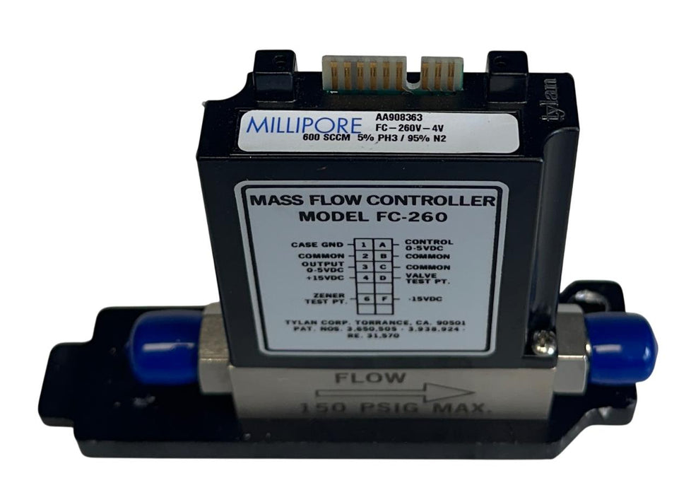 MILLIPORE FC-260V-4V / FC-260 Tylan 260 SERIES MASS FLOW CONTROLLER 600SCCM USNP