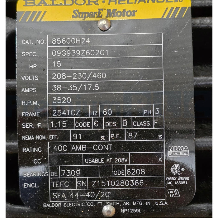 GRUNDFOS CR15-07 CENTRIFUGAL PUMP W/15HP MOTOR CR15-07A-GJ-A-E-HQQE 96523618 NEW