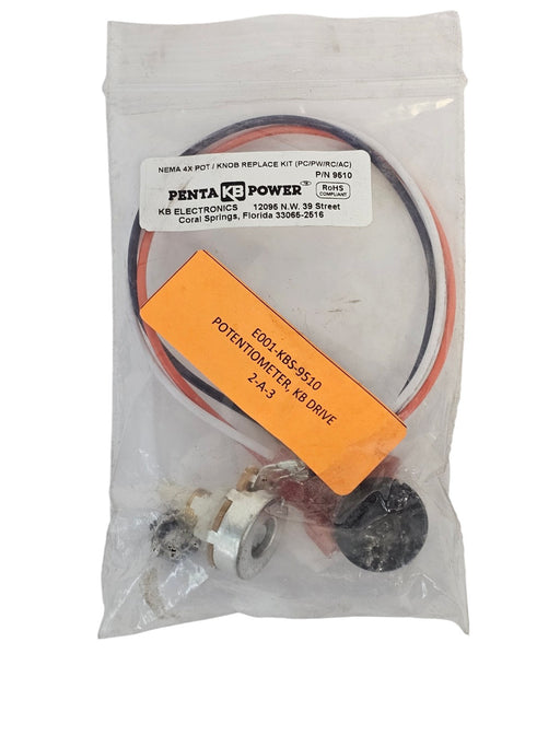 NEW KB ELECTRONICS 9510 NEMA 4X POT/KNOB REPLACE KIT (PC/PW/RC/AC)