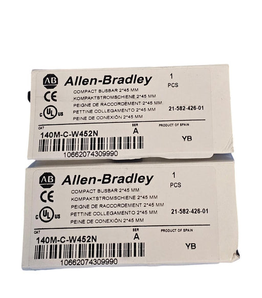 LOT OF 2 NIB ALLEN BRADLEY 140M-C-W452N COMPACT BUSBARS SER. A