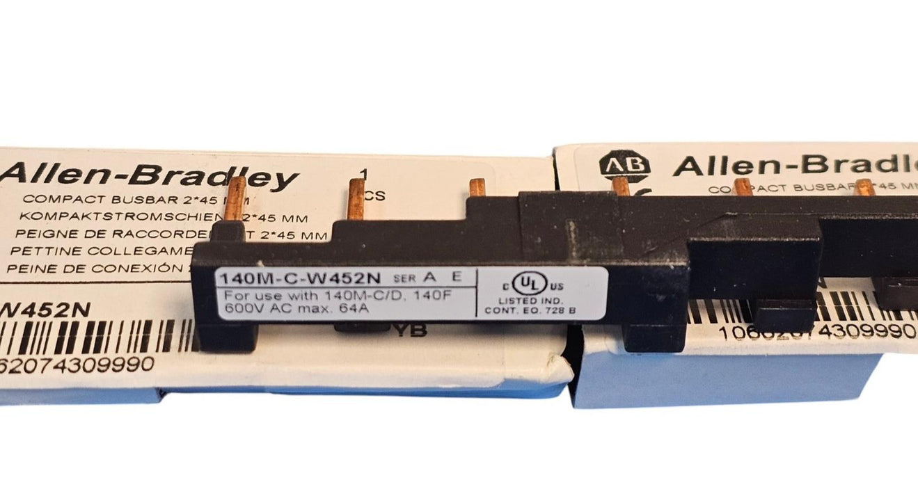 LOT OF 2 NIB ALLEN BRADLEY 140M-C-W452N COMPACT BUSBARS SER. A