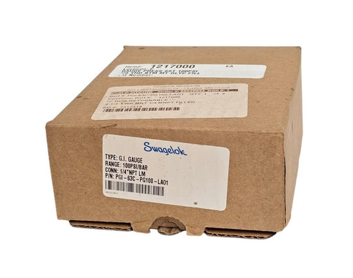 NIB SWAGELOK PGI-63C-PG100-LA01 G.I. GAUGE 100PSI/BAR 1/4'' NPT LM