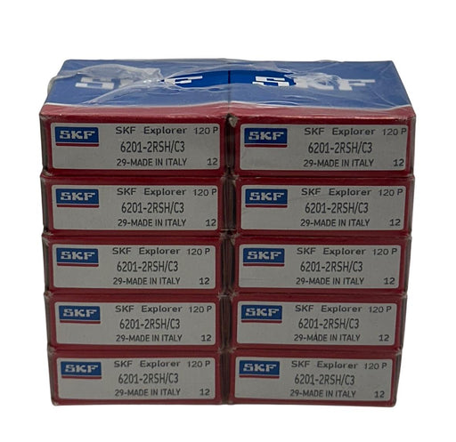10 SKF 6201-2RSH/C3 / 62012RSHC3 EXPLORER DEEP GROOVE BALL BEARINGS RADIAL NSFS