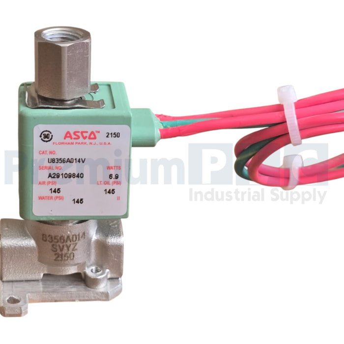 ASCO U8356A014V 3/2 8356 SERIES 3-Way/2-Pos SOLENOID VALVE 1/8" NPT SS 316 NUPI