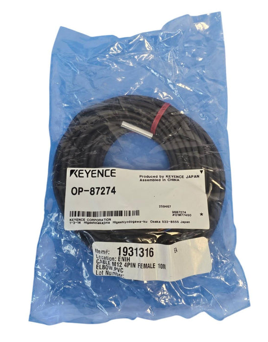 NEW KEYENCE OP-87274 CONNECTOR CABLE 10M LENGTH OP87274