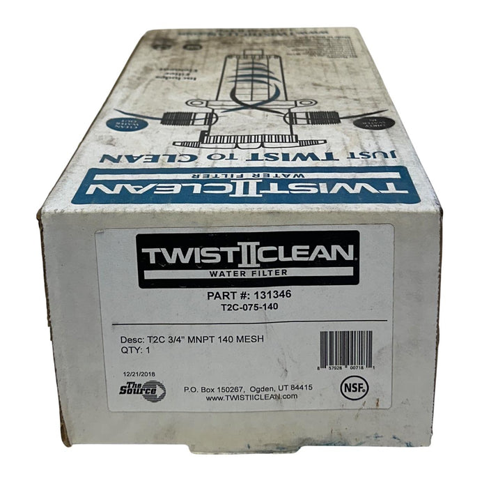 TWIST II CLEAN T2C-075-140 / 131346 WATER FILTER ASSEMBLY T2C 3/4'' MNPT NSMP