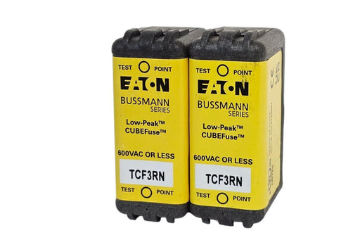 LOT OF 2 NEW EATON BUSSMANN TCF3RN LOW-PEAK CUBEFUSES 300 VDC & 600 VAC 3 AMP