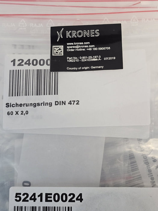 NEW KRONES 0-901-25-197-3 GASKET SET 1062210