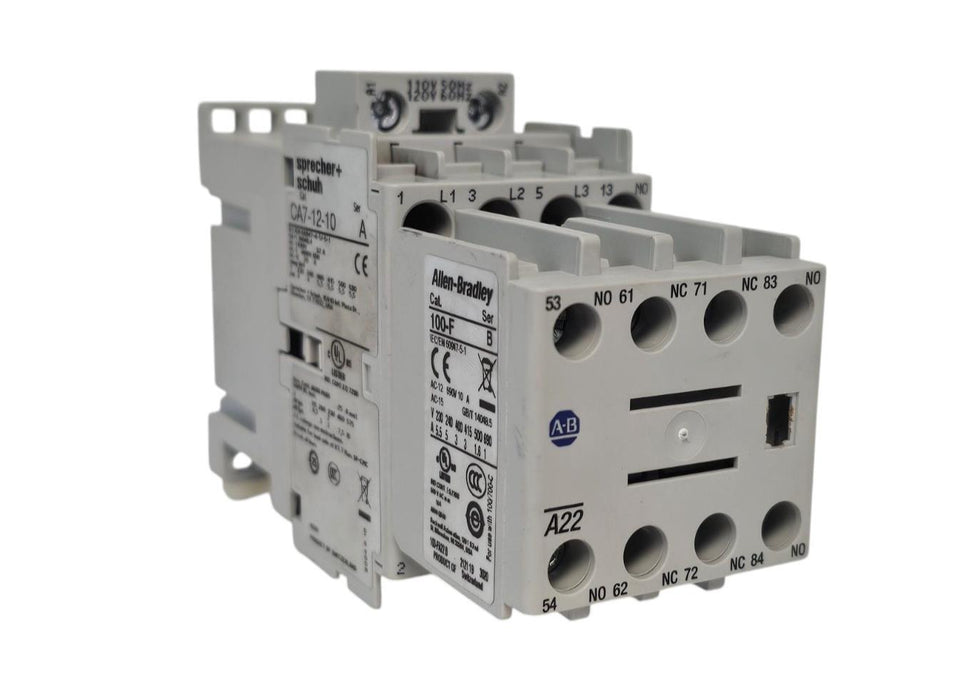 SPRECHER + SCHUH CA7-12-10 CONTACTOR W/ ALLEN BRADLEY 100-F SER B CONTACT BLOCK