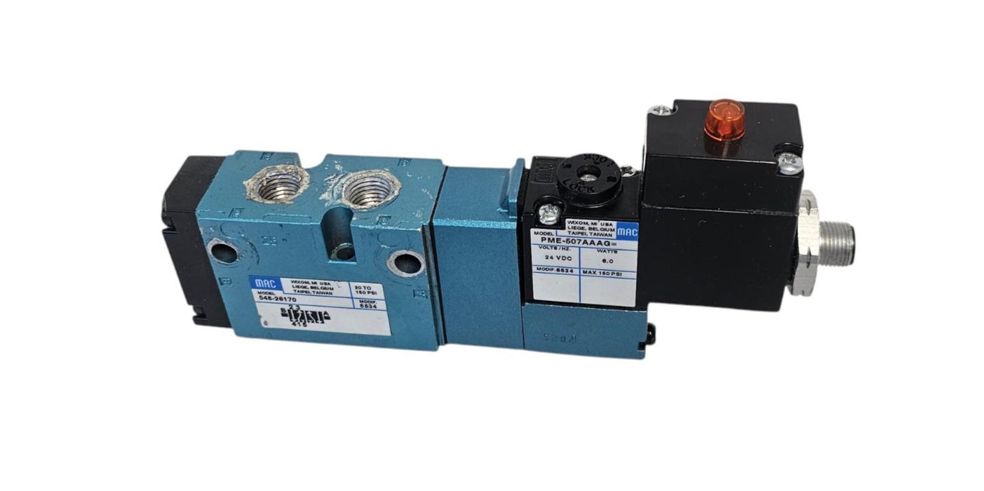 MAC 548-26170 / 54826170 SOLENOID VALVE 24VDC 6W COIL PME-507AAAG