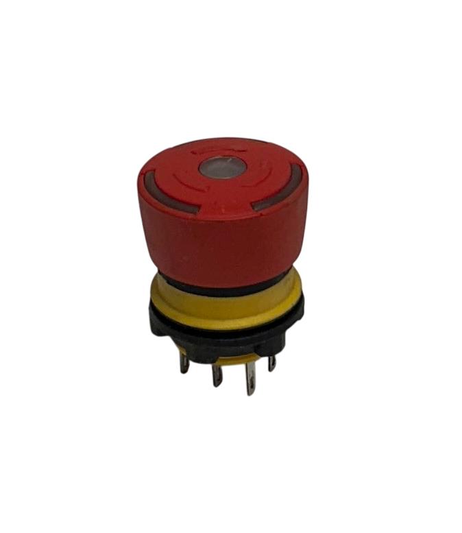 EAO 84-5041.2B20 / 8450412B20 STOP BUTTON 5-20VDC RED 6-PRONG SERIES 84 NSNP