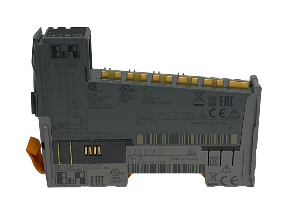 B&R X20 PS 2100 / X20PS2100 POWER SUPPLY MODULE X20 SERIES X20BM01 BASE USNP