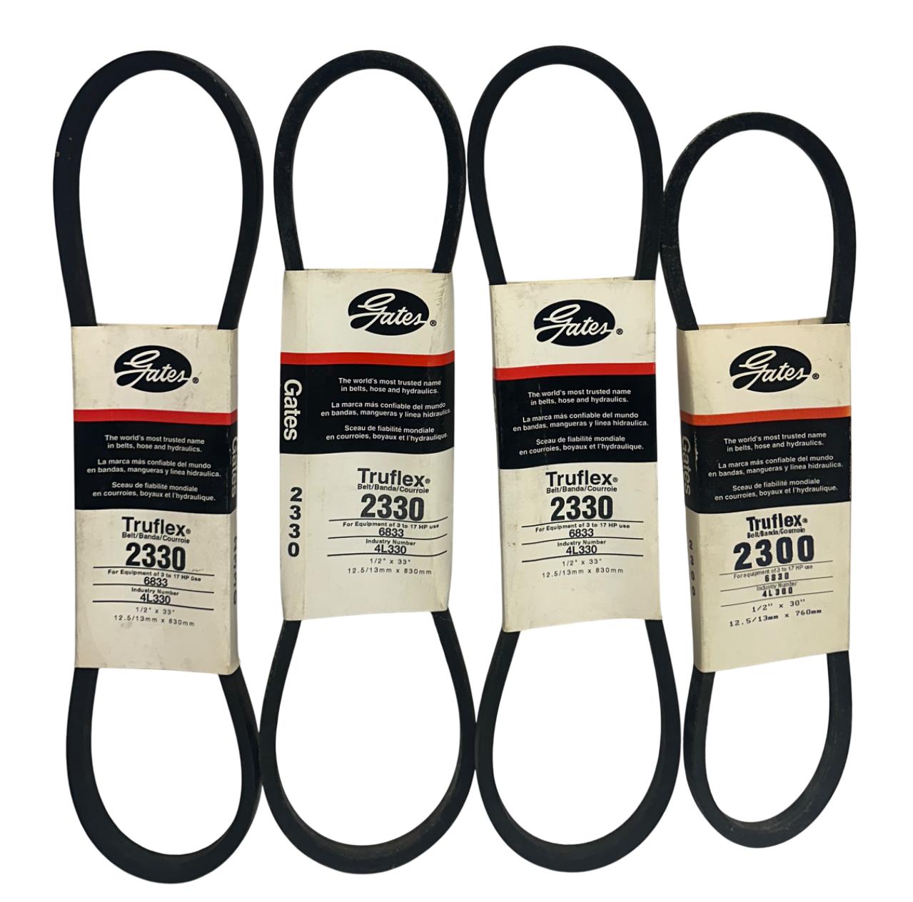 4 GATES 2300 / 2330 Truflex LIGHT DUTY V-BELT 4L300 / 4L330 1/2''x33''/20'' NSMP