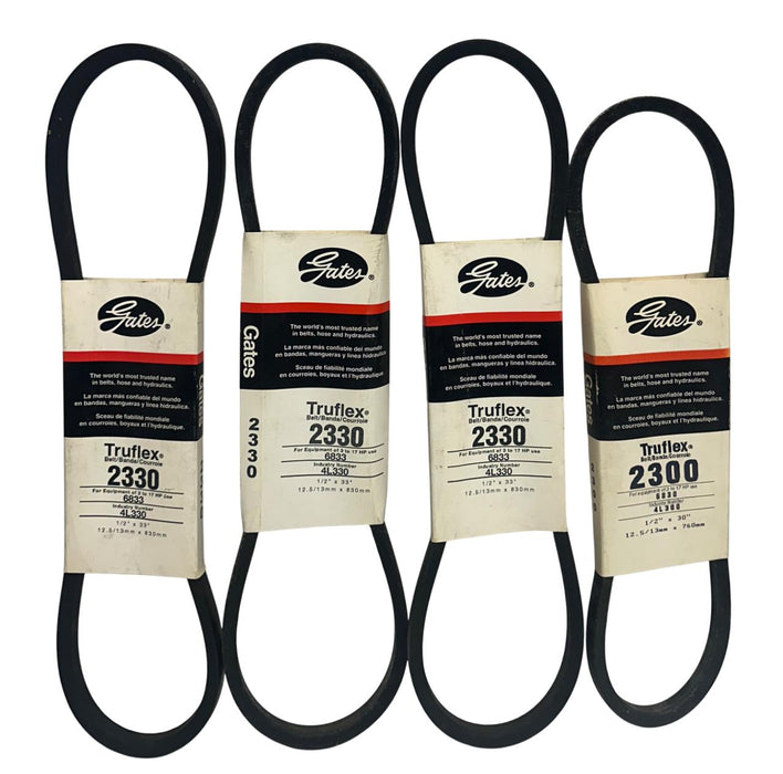4 GATES 2300 / 2330 Truflex LIGHT DUTY V-BELT 4L300 / 4L330 1/2''x33''/20'' NSMP
