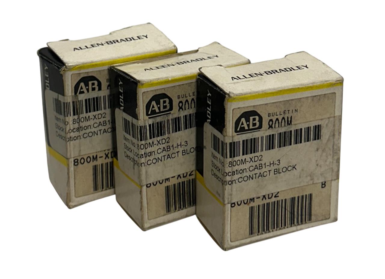 3 ALLEN BRADLEY 800M-XD2 /B BULLETIN 800M CONTACT BLOCKS 22mm 1NC 800MXD2 NSMP