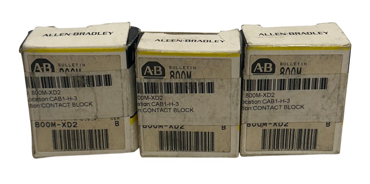 3 ALLEN BRADLEY 800M-XD2 /B BULLETIN 800M CONTACT BLOCKS 22mm 1NC 800MXD2 NSMP