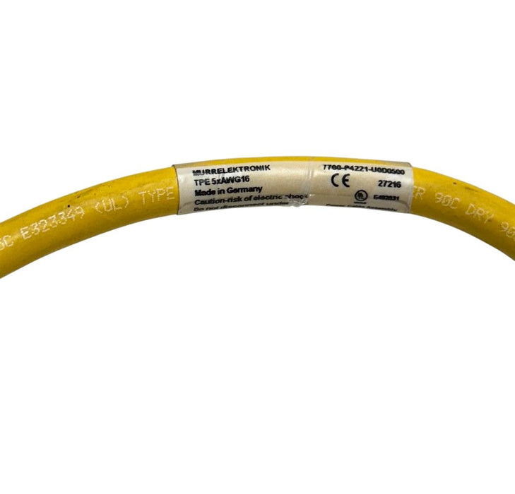 MURR ELEKTRONIK 7700-P4221-U0D0500 / 7700P4221U0D0500 POWER CABLE ASSEMBLY NSNP