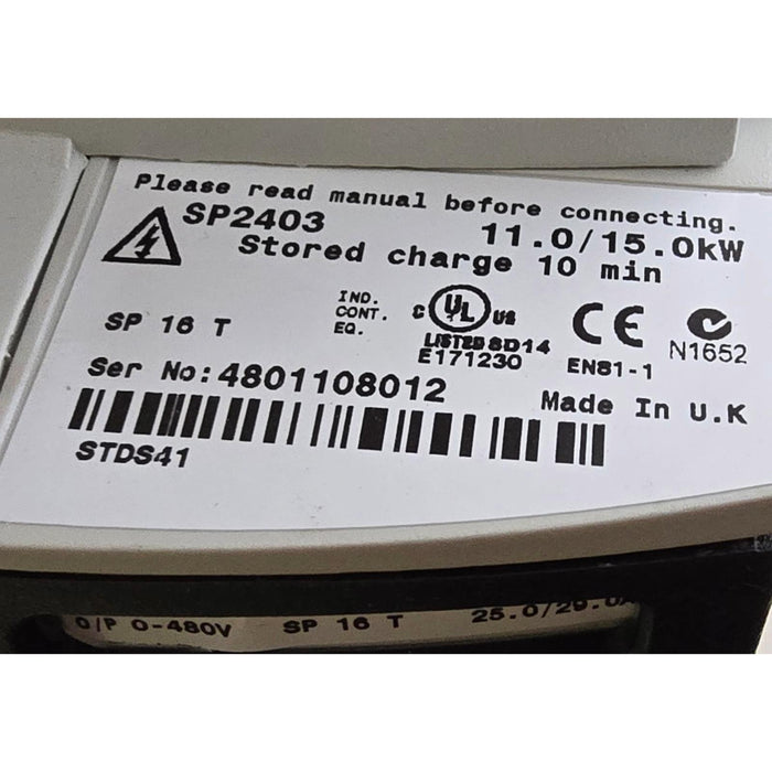 EMERSON NIDEC CONTROL TECHNIQUES SP2403 Unidrive SP AC DRIVE 11/15kW 480V NSNP