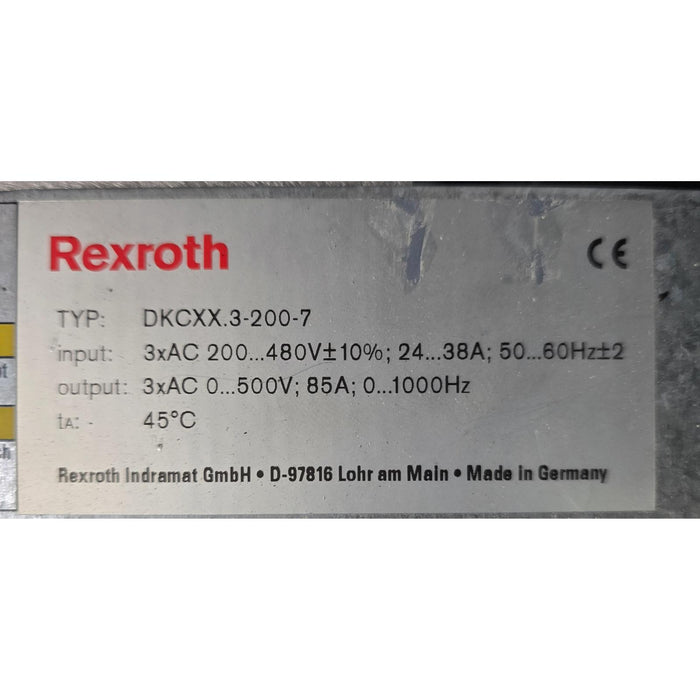 REXROTH INDRAMAT R911296562 - DKC22.3-200-7-FW EcoDrive 03 DRIVE CONTROLLER USPI