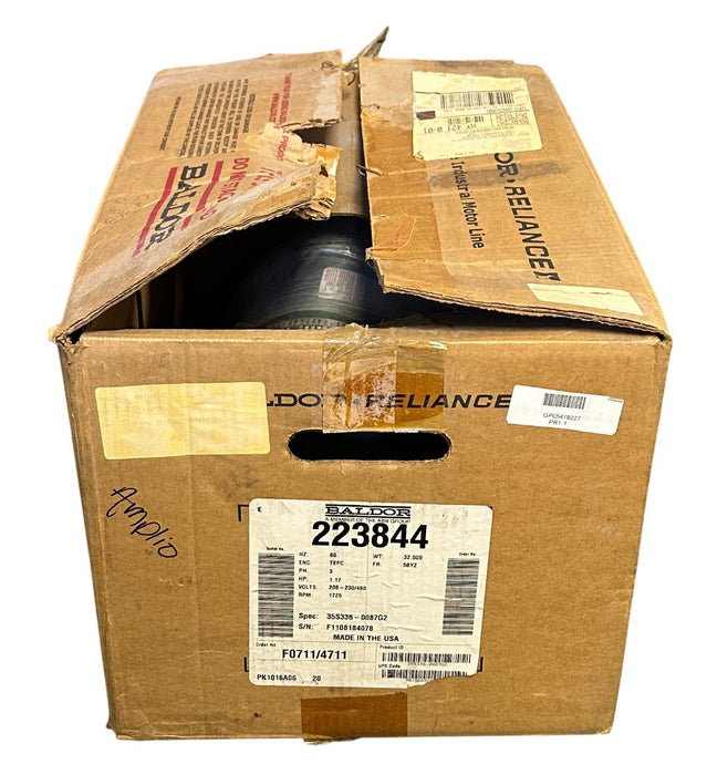 BALDOR 35S336-0087G2 / 223844 LIGHTNIN ELECTRICAL MOTOR 1.17HP 3PH TEFC NSMP