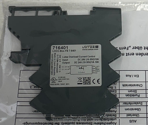 LUTZE / LUETZE LOCC-Box-FB 7-6401 / 716401 OVERLOAD CURRENT CONTROL 24VDC NSMP
