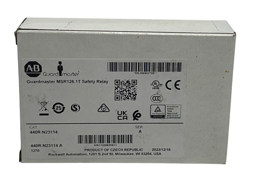 ALLEN BRADLEY 440R-N23114 /A Guardmaster MSR126.1T SAFETY RELAY 24VAC/DC 4W NSMP