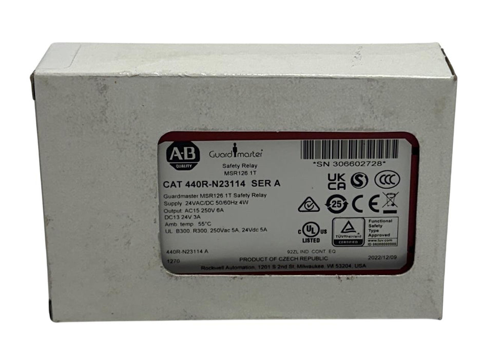 ALLEN BRADLEY 440R-N23114 /A Guardmaster MSR126.1T SAFETY RELAY 24VAC/DC 4W NSMP