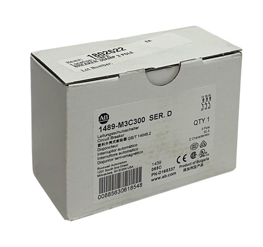ALLEN BRADLEY 1489-M3C300 /D CIRCUIT BREAKER 1489-M SERIES 3-POLE 30A NSMP