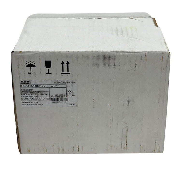 ABB 1SCA115448R1001 / OS60GJ12 FUSIBLE DISCONNECT SWITCH 3-POLE 60A CLASS J NSMP