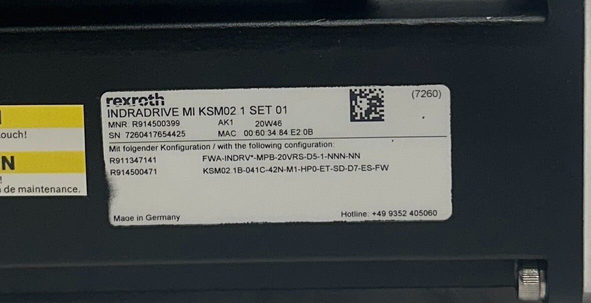 REXROTH IndraDrive MI KSM02.1 SET 01 / R914500399 / R914500471 / R911347147 USNP