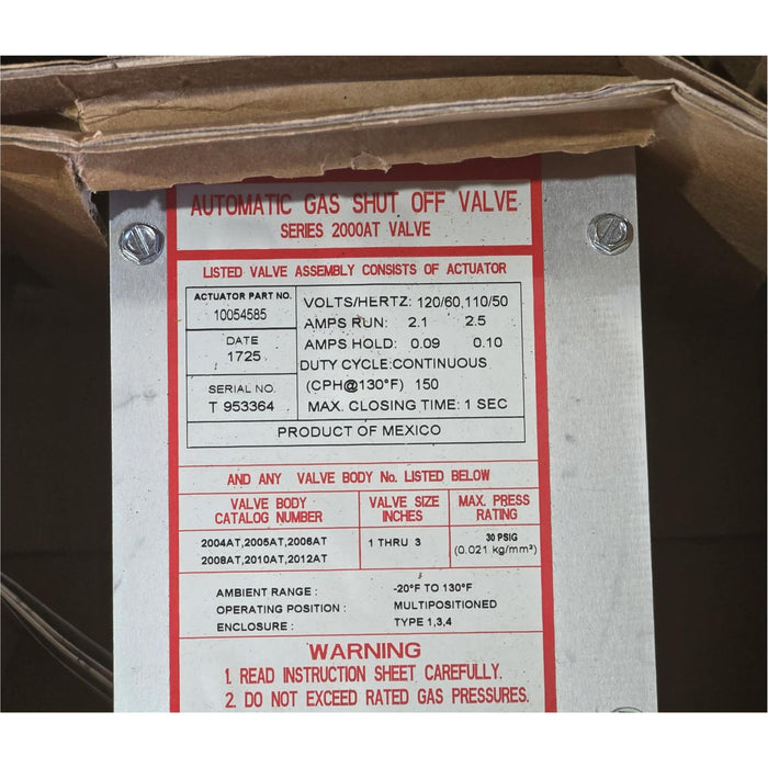 ECLIPSE ASCO HV425172001 / 10054585 ACTUATOR W/ 501539 2000AT CONTROL VALVE NSMP